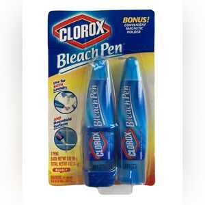 Clorox Bleach Pen Gel 2 Pack with Bonus Magnetic Holder - OPEN BOX UNUSED
